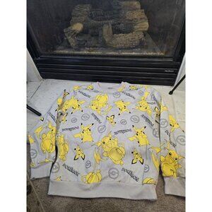 Boys Pokemon Fleece Sweater Pikachu All Over Print Size XL